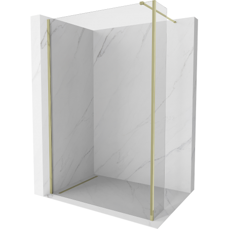 Mexen Kioto Duschwand Walk-in 100 x 30 cm, transparent, gold - 800-100-212-50-00-030