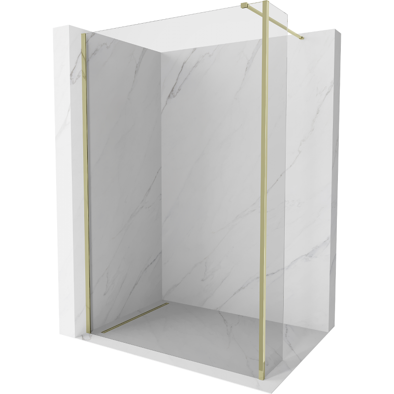 Mexen Kioto Duschwand Walk-in 105 x 30 cm, transparent, golden - 800-105-212-50-00-030