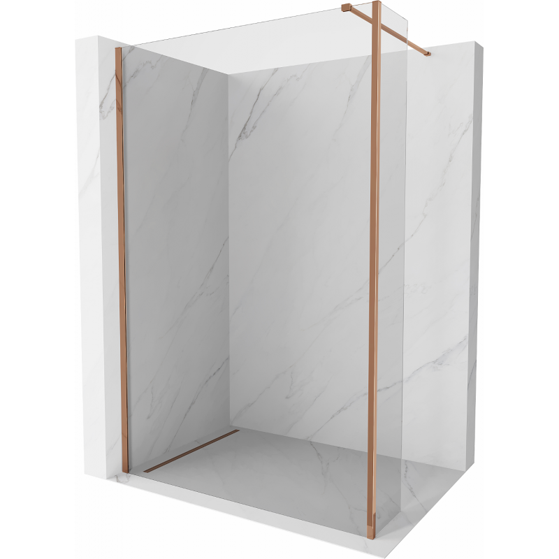 Mexen Kioto Duschwand Walk-in 160 x 30 cm, transparent, roségold - 800-160-212-60-00-030