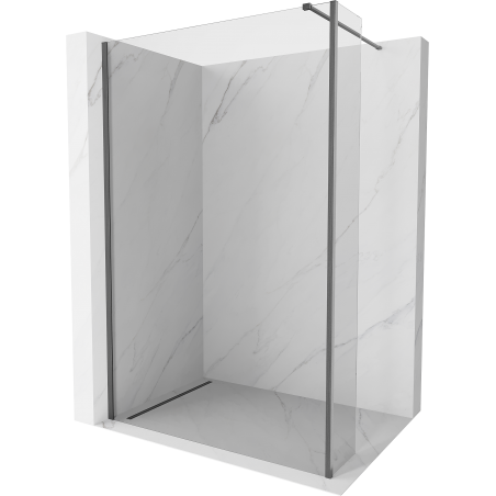 Mexen Kioto Duschwand Walk-in 95 x 30 cm, transparent, gun grau gebürstet - 800-095-212-66-00-030