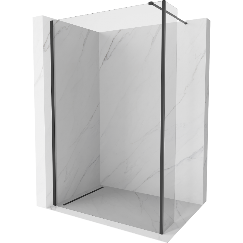 Mexen Kioto Walk-in Duschwand 95 x 30 cm, transparent, schwarz - 800-095-212-70-00-030