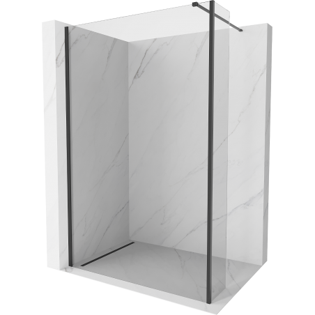 Mexen Kioto Duschwand Walk-in 140 x 30 cm, transparent, schwarz - 800-140-212-70-00-030