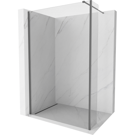 Mexen Kioto Walk-in Duschwand 125 x 30 cm, transparent, Gun Metal - 800-125-212-95-00-030