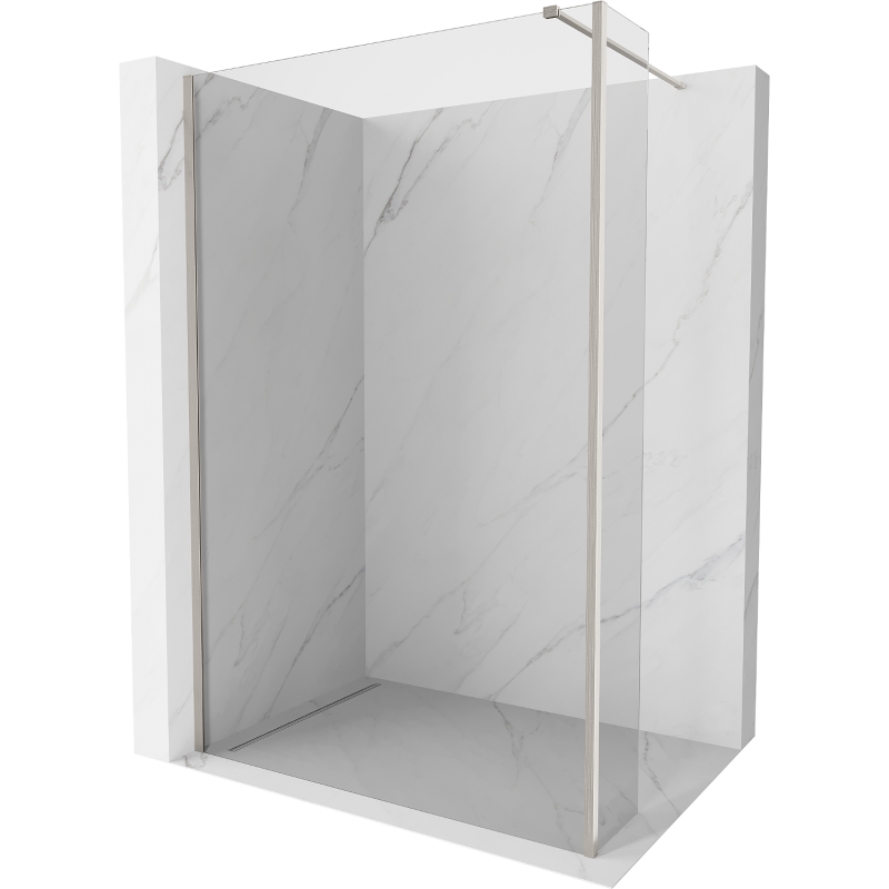 Mexen Kioto Walk-in-Dusche 90 x 40 cm, transparent, gebürstetes Nickel - 800-090-212-97-00-040