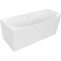 Mexen Mia freistehende linke Eckbadewanne 150 x 75 cm, weiß, Überlauf weiß - 52691507500L-20