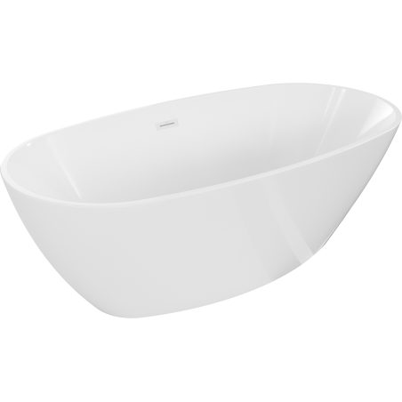 Mexen Eris freistehende Badewanne 155 x 80 cm, weiß, Überlauf weiß - 53441558000-20