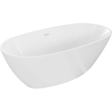 Mexen Eris freistehende Badewanne 180 x 80 cm, weiß, Überlauf weiß - 53441808000-20