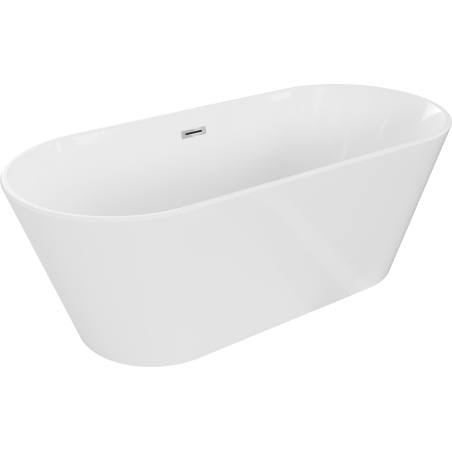 Mexen Flavia freistehende Badewanne 150 x 75 cm, weiß, chrom Überlauf - 54031507500-01