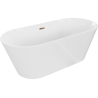 Mexen Flavia freistehende Badewanne 150 x 75 cm, weiß, Roségold Überlauf - 54031507500-60