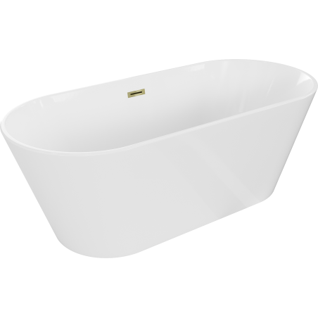 Mexen Flavia freistehende Badewanne 170 x 75 cm, weiß, ablauf golden - 54031708000-50