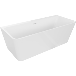 Mexen Volta freistehende Badewanne Wandmontage 150 x 75 cm, weiß, Überlauf weiß - 51131507500-20