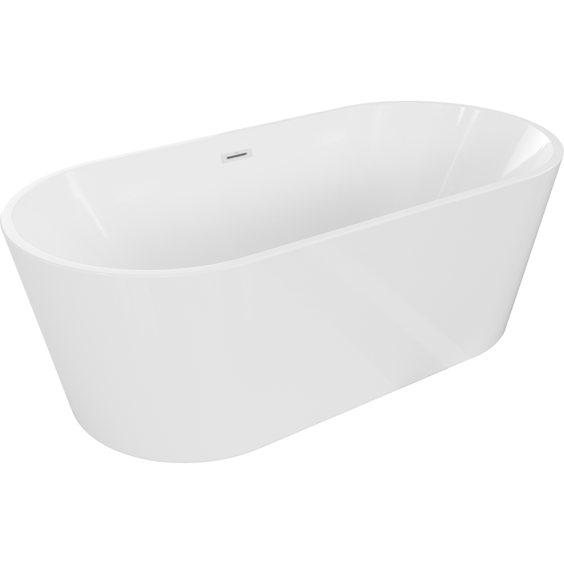 Mexen Luna freistehende Badewanne 150 x 75 cm, weiß, mit Überlauf - 52031507500-20