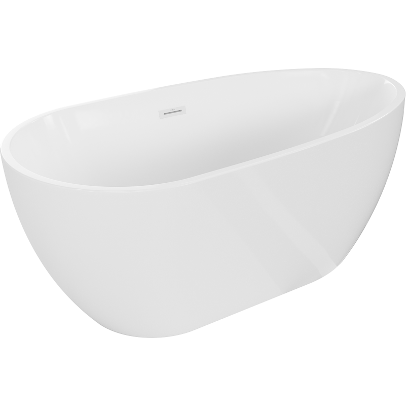 Mexen Eos freistehende Badewanne 150 x 75 cm, weiß, Überlauf weiß - 52471507500-20