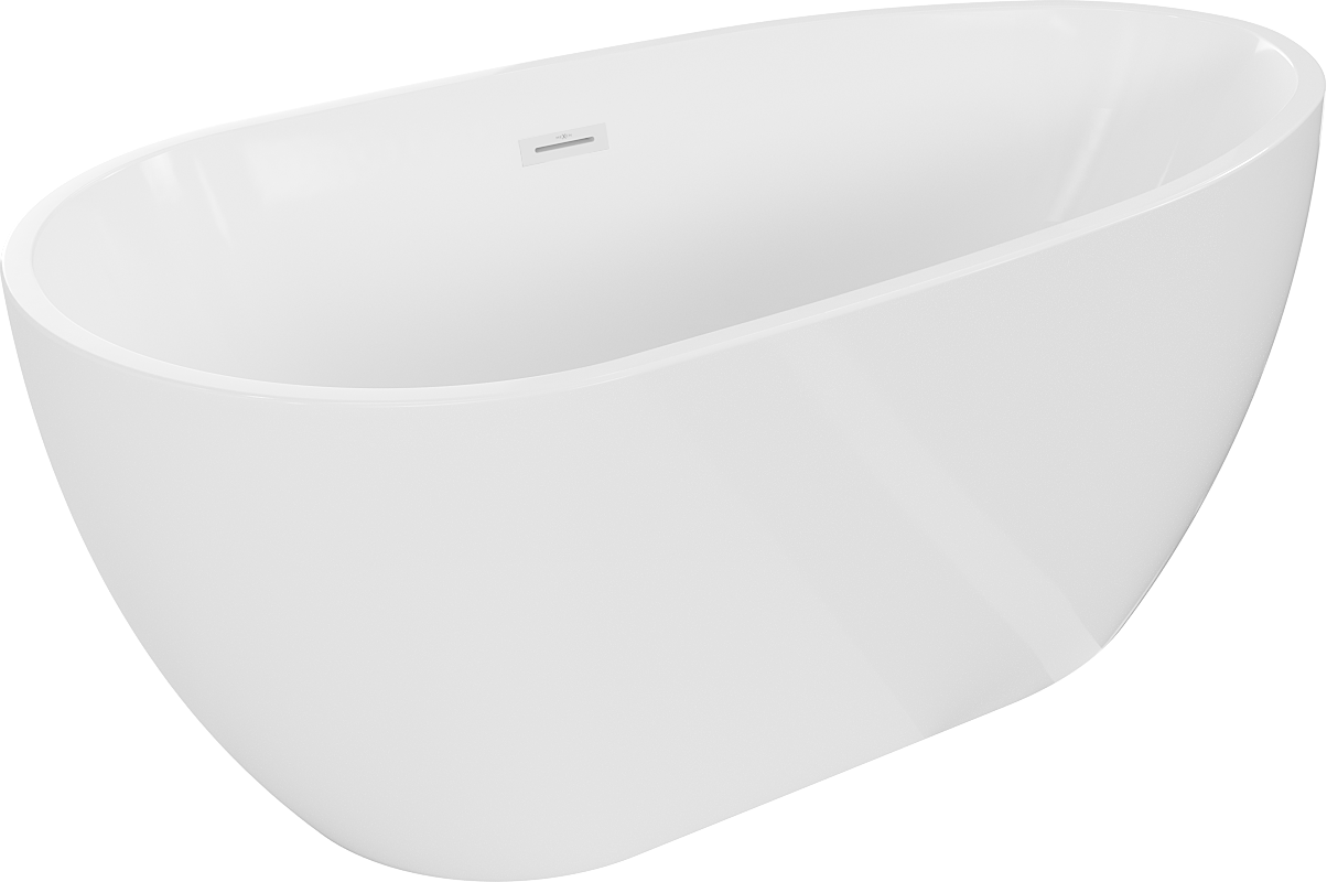 Mexen Eos freistehende Badewanne 150 x 75 cm, weiß, Überlauf weiß - 52471507500-20