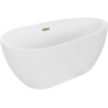 Mexen Eos freistehende Badewanne 150 x 75 cm, weiß, goldene Überlaufauslass - 52471507500-50