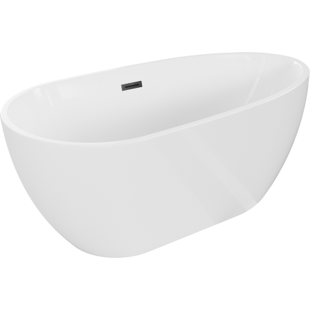 Mexen Eos freistehende Badewanne 150 x 75 cm, weiß, schwarze Überlauf - 52471507500-70