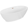 Mexen Bilbao freistehende Badewanne 180 x 90 cm, weiß, gebürsteter Messingüberlauf - 51311809000-65