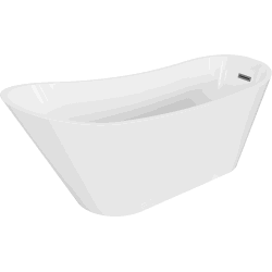 Mexen Alta freistehende Badewanne 170 x 75 cm, weiß, Überlauf gun gray gebürstet - 52141707500-66