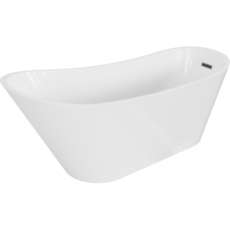 Mexen Alta freistehende Badewanne 170 x 75 cm, weiß, Überlauf gun metal - 52141707500-95