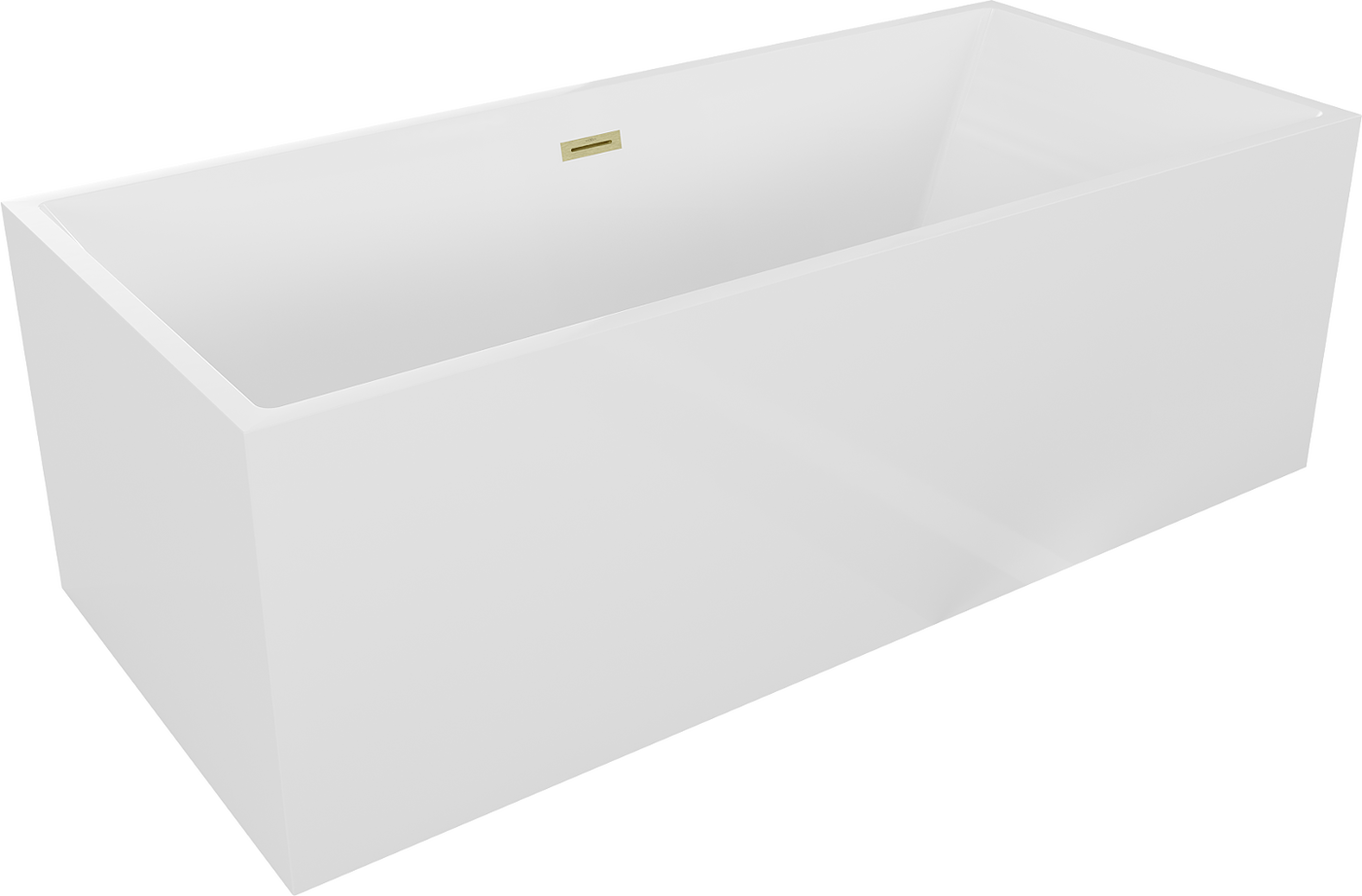 Mexen Vigo freistehende Badewanne 178,5 x 80 cm, weiß, Ablauf in gebürstetem Gold - 51251788000-55