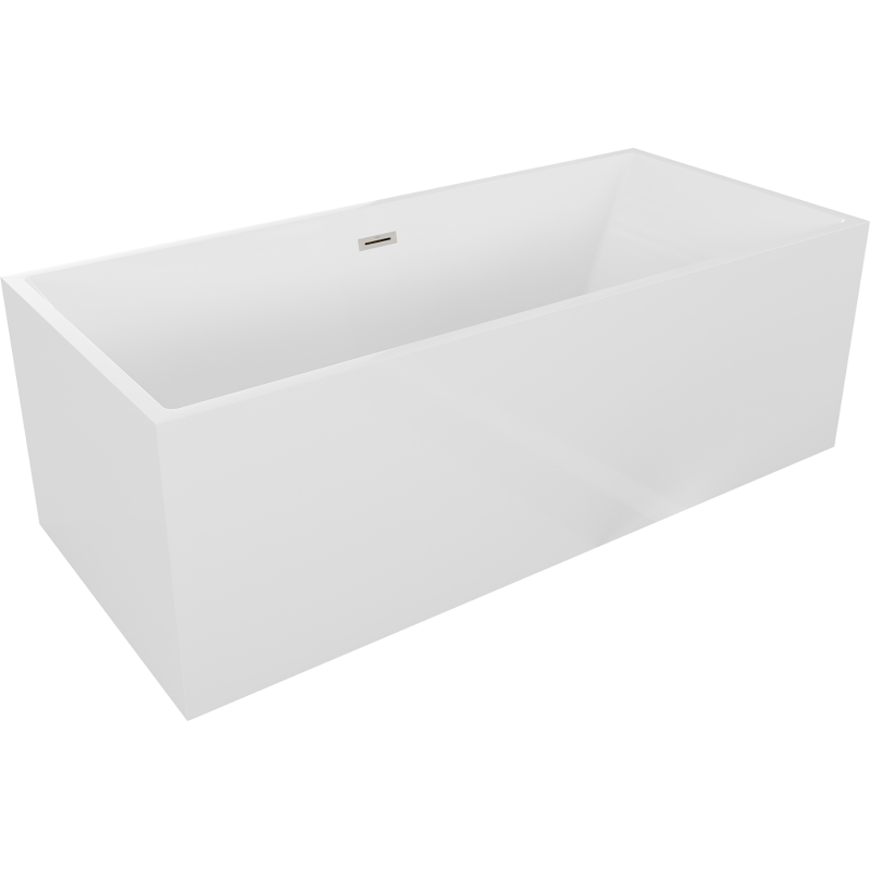 Mexen Vigo freistehende Badewanne 178,5 x 80 cm, weiß, gebürsteter Nickelablauf - 51251788000-97