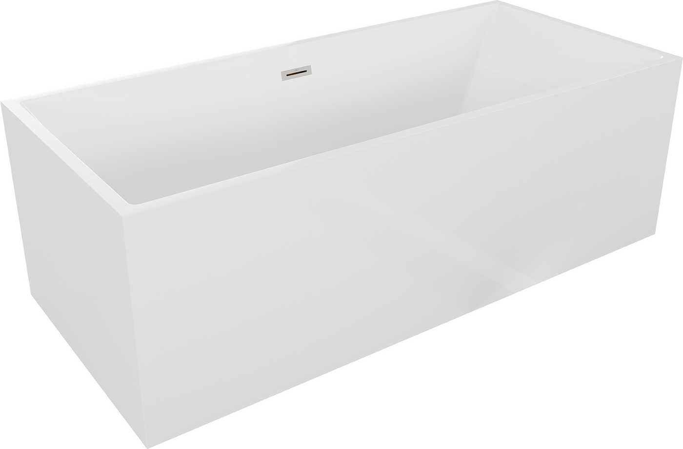 Mexen Vigo freistehende Badewanne 178,5 x 80 cm, weiß, gebürsteter Nickelablauf - 51251788000-97