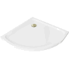 Mexen Flat Halbkreis-Duschwanne slim 80 x 80 cm, weiß, goldenes Syphon - 41108080G