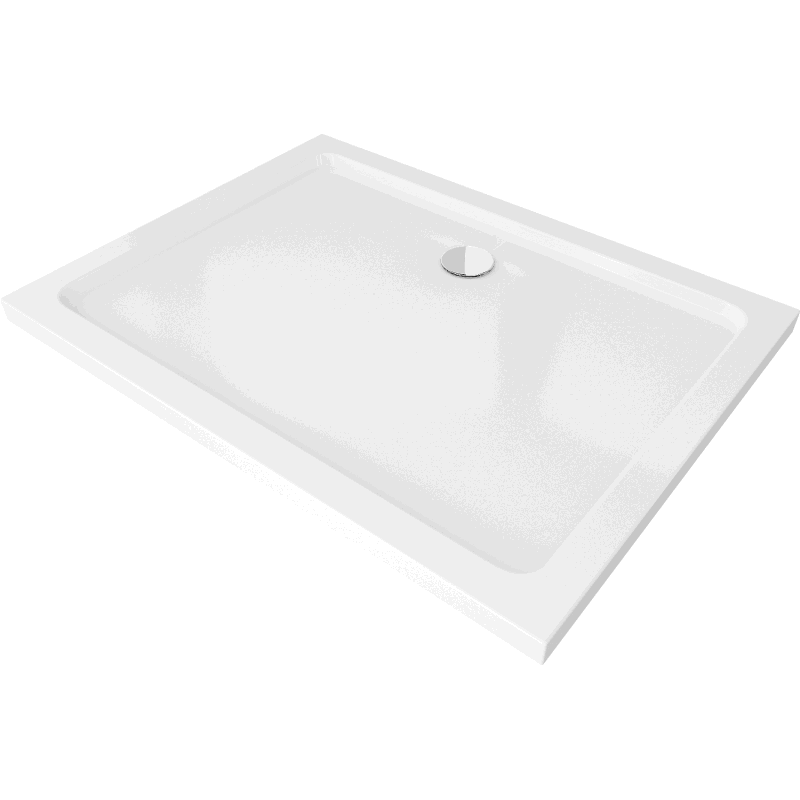 Mexen Flat rechteckige Duschwanne slim 100 x 90 cm, Weiß, Siphon Chrom - 40109010