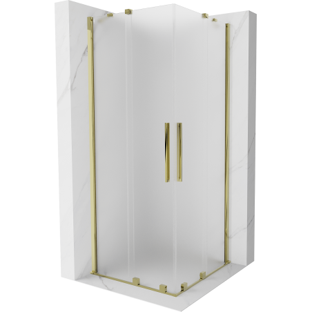 Mexen Velar Duo Schiebetürduschkabine 80 x 80 cm, matt, gold - 871-080-080-32-50