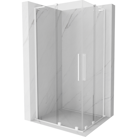 Mexen Velar L Duo Duschkabine Schiebetür 90 x 80 cm, transparent, weiß - 871-090-080-02-03-20