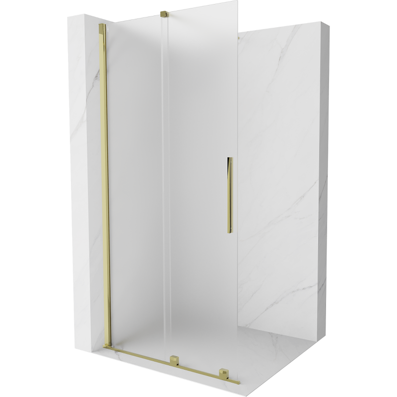 Mexen Velar Duschwand verschiebbar Walk-in 70 x 200 cm, satiniert 8 mm, gold - 871-070-000-33-50