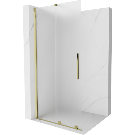 Mexen Velar Duschwand verschiebbar Walk-in 70 x 200 cm, satiniert 8 mm, gold - 871-070-000-33-50