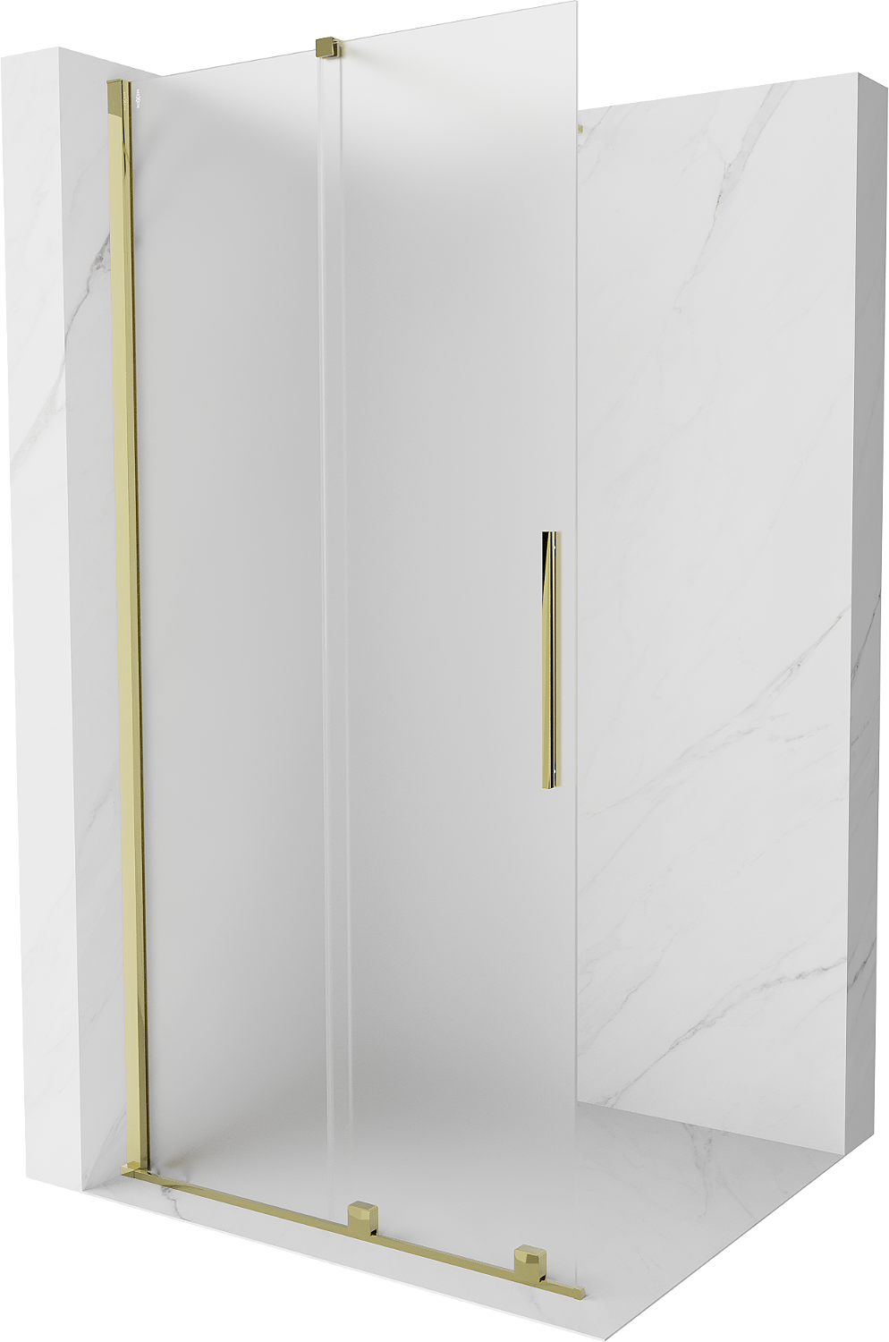 Mexen Velar Duschwand verschiebbar Walk-in 70 x 200 cm, satiniert 8 mm, gold - 871-070-000-33-50