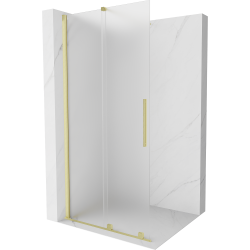 Mexen Velar Walk-in-Duschwand 75 x 200 cm, satiniert 8 mm, gebürstetes Gold - 871-075-000-33-55