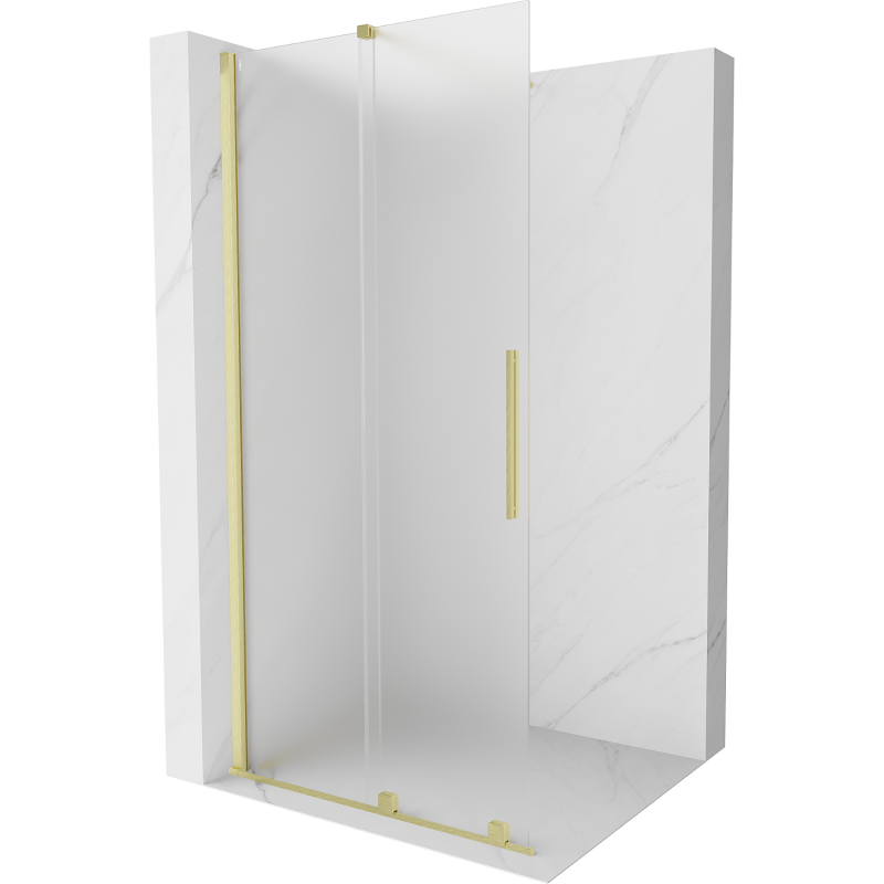 Mexen Velar Walk-in-Duschwand 75 x 200 cm, satiniert 8 mm, gebürstetes Gold - 871-075-000-33-55