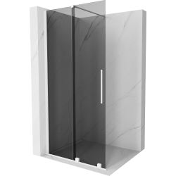 Mexen Velar Duschwand schiebbar Walk-in 100 x 200 cm, graphit 8 mm, weiß - 871-100-000-43-20