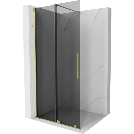 Mexen Velar Duschwand Walk-in 80 x 200 cm, graphit 8 mm, gold - 871-080-000-43-50