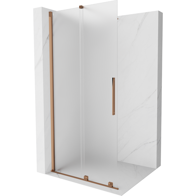 Mexen Velar gleitwandige Walk-in Dusche 100 x 200 cm, matt 8 mm, rosegold - 871-100-000-33-60