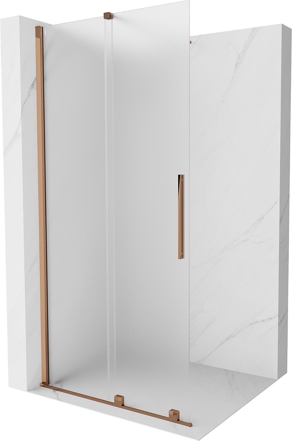 Mexen Velar gleitwandige Walk-in Dusche 100 x 200 cm, matt 8 mm, rosegold - 871-100-000-33-60