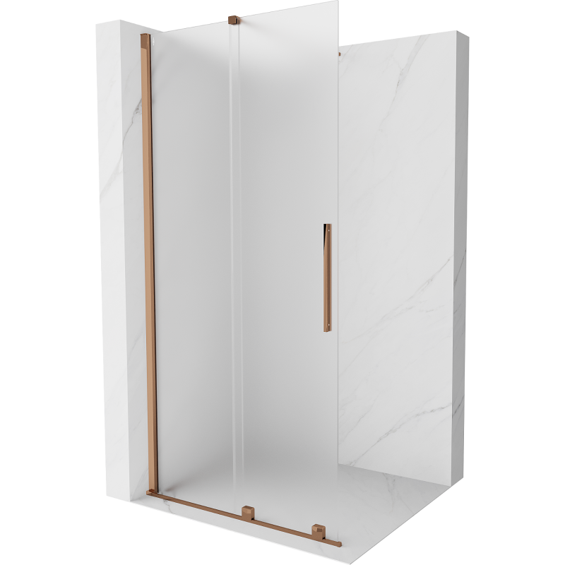 Mexen Velar Duschwand Walk-in 85 x 200 cm, satinierte 8 mm, roségold - 871-085-000-33-60