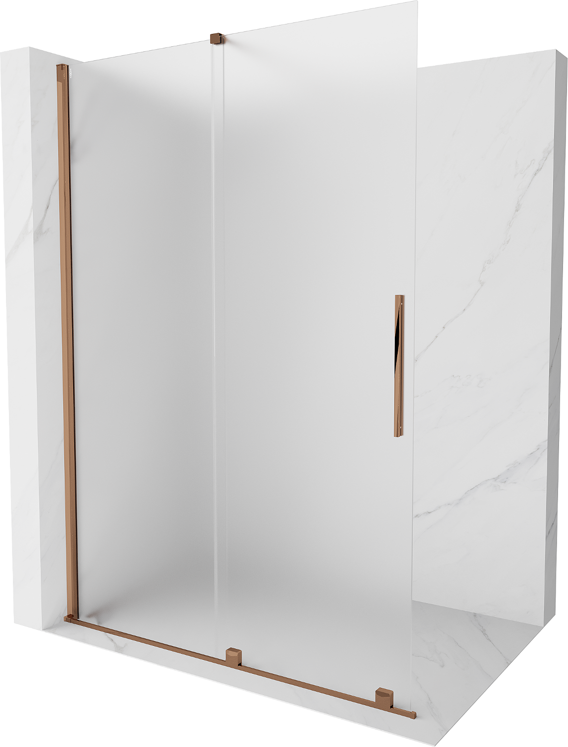 Mexen Velar Duschwand Walk-in 140 x 200 cm, relevant 8 mm, roségold - 871-140-000-33-60