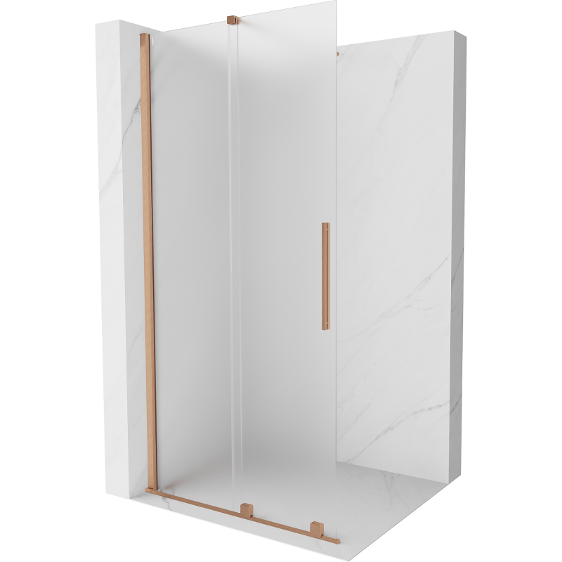 Mexen Velar Walk-in Duschwand 100 x 200 cm, satiniert 8 mm, gebürstetes Messing - 871-100-000-33-65