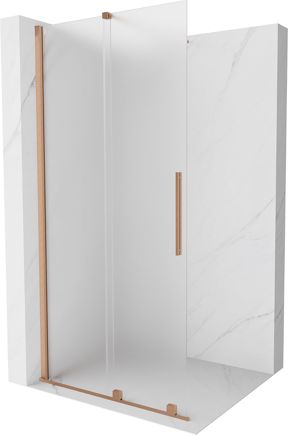 Mexen Velar Walk-in Duschwand 100 x 200 cm, satiniert 8 mm, gebürstetes Messing - 871-100-000-33-65