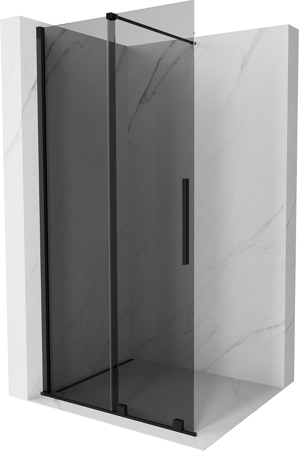 Mexen Velar Duschwand Walk-in 120 x 200 cm, grafit 8 mm, schwarz - 871-120-000-43-70