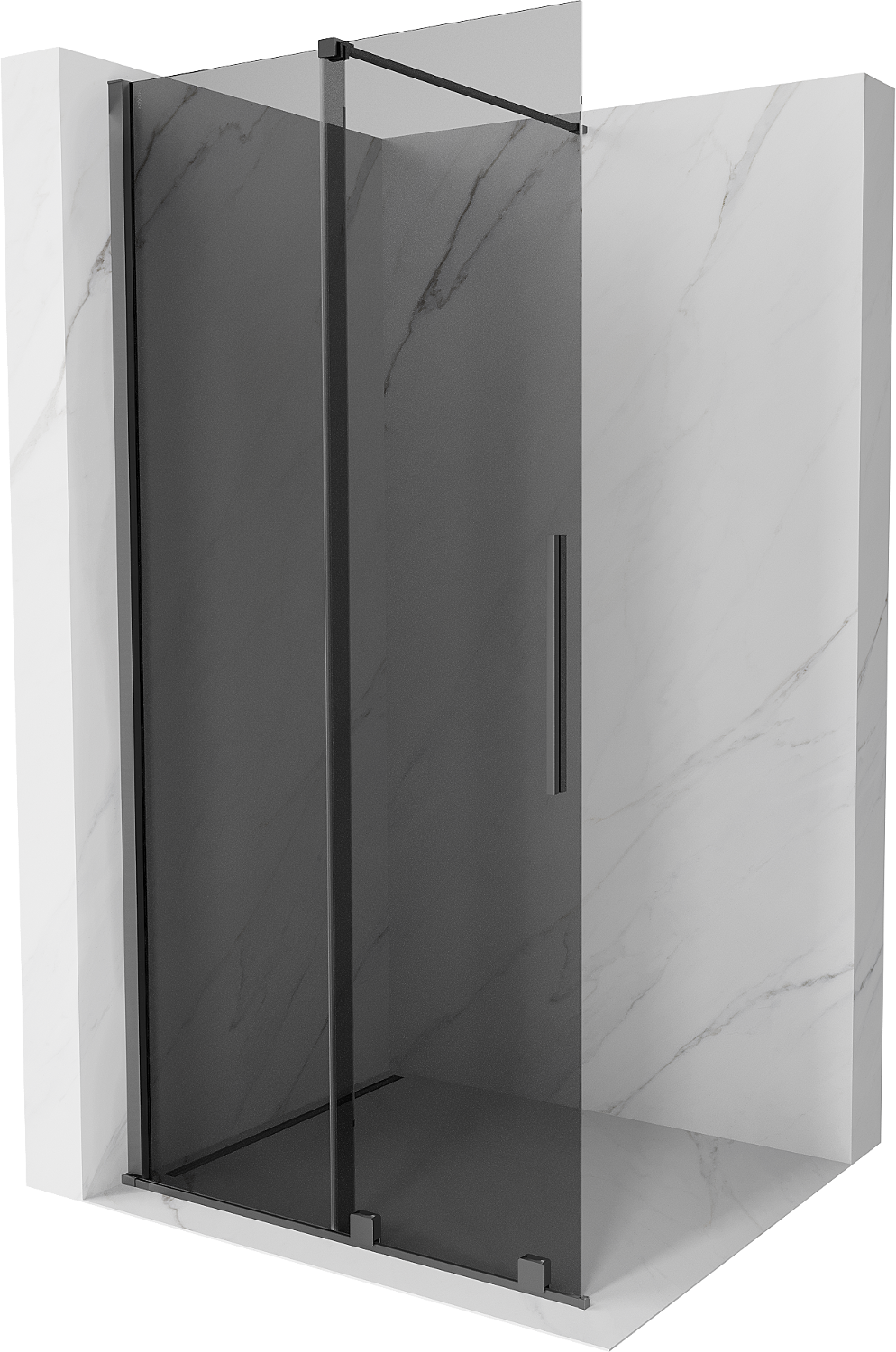 Mexen Velar Duschwand Walk-in 120 x 200 cm, grafit 8 mm, gun metal - 871-120-000-43-95