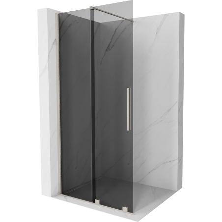 Mexen Velar Dusche Wandschirm ausziehbar Walk-in 75 x 200 cm, graphit 8 mm, gebürstetes Nickel - 871-075-000-43-97