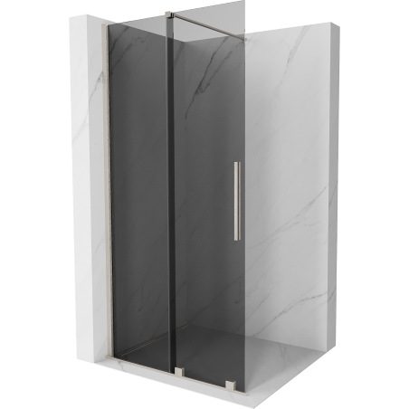 Mexen Velar Faltwand Dusche Walk-in 90 x 200 cm, graphit 8 mm, gebürstetes Nickel - 871-090-000-43-97