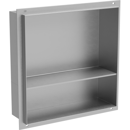 Mexen X-Wall-NR Einbauregal ohne Rahmen mit Ablage 30 x 30 cm, inox - 1911303010S