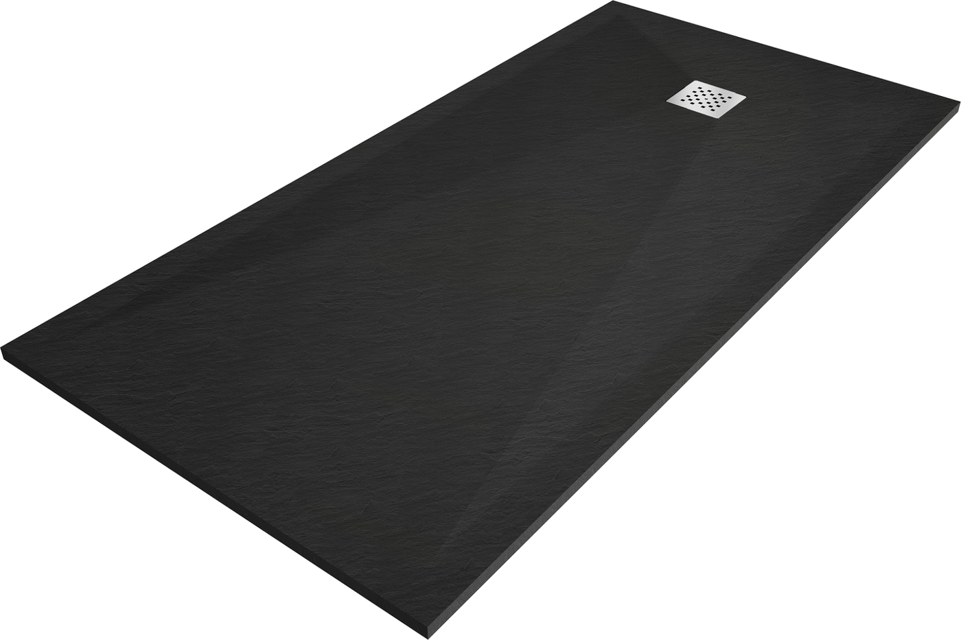 Mexen Stone+ Rechteckige Duschwanne aus Verbundwerkstoff 160 x 80 cm, Schwarz - 44708016