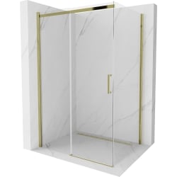 Mexen Omega ausziehbare Duschabtrennung 110 x 70 cm, Transparent, Gold - 825-110-070-50-00